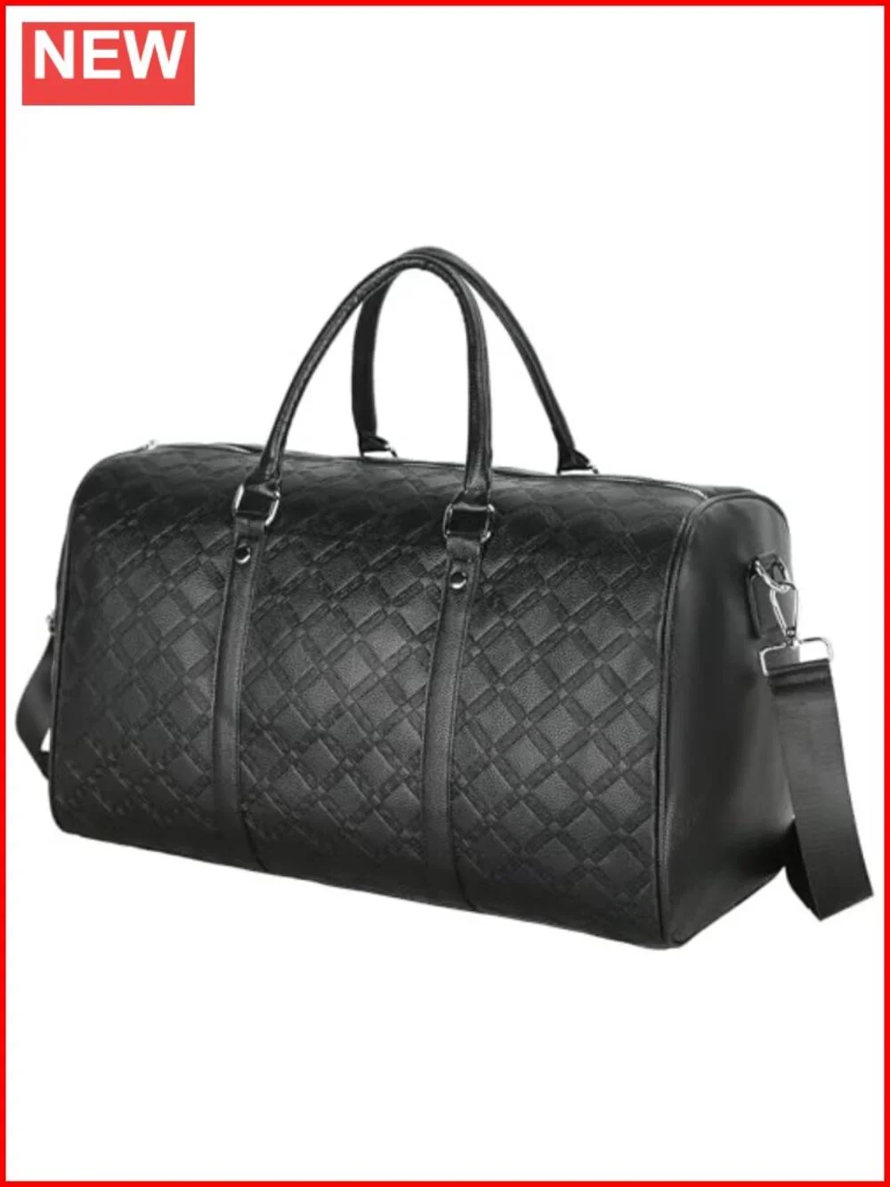 Faux Leather Gym Duffle Bag Travel Weekender Overnight Carry On
